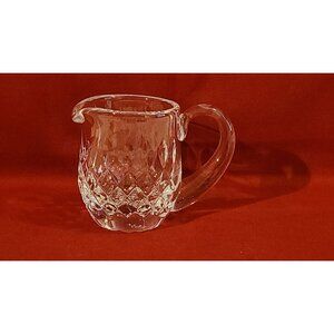Vintage Cut Crystal Creamer Pitcher diamond (hobstar-like) Pattern